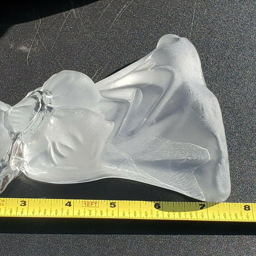 Praying Girl Figurine Bookend paper weight vintage Viking Glass frosted satin Ne - Picture 4 of 10